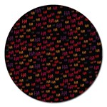 Pattern Ha Ha Ha  Abstract Black Dark Doodle Hahaha Pattern Physco Magnet 5  (Round)