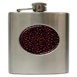 Pattern Ha Ha Ha  Abstract Black Dark Doodle Hahaha Pattern Physco Hip Flask (6 oz)