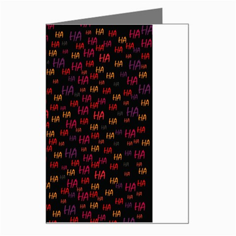 Pattern Ha Ha Ha  Abstract Black Dark Doodle Hahaha Pattern Physco Greeting Card from ArtsNow.com Left