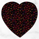 Pattern Ha Ha Ha  Abstract Black Dark Doodle Hahaha Pattern Physco Jigsaw Puzzle (Heart)