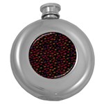 Pattern Ha Ha Ha  Abstract Black Dark Doodle Hahaha Pattern Physco Round Hip Flask (5 oz)