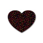 Pattern Ha Ha Ha  Abstract Black Dark Doodle Hahaha Pattern Physco Rubber Heart Coaster (4 pack)