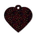 Pattern Ha Ha Ha  Abstract Black Dark Doodle Hahaha Pattern Physco Dog Tag Heart (One Side)