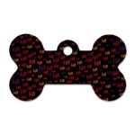 Pattern Ha Ha Ha  Abstract Black Dark Doodle Hahaha Pattern Physco Dog Tag Bone (One Side)