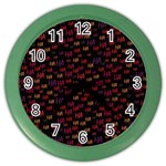 Pattern Ha Ha Ha  Abstract Black Dark Doodle Hahaha Pattern Physco Color Wall Clock