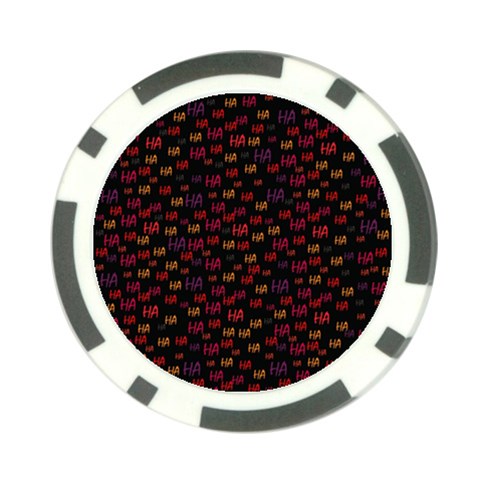 Pattern Ha Ha Ha  Abstract Black Dark Doodle Hahaha Pattern Physco Poker Chip Card Guard from ArtsNow.com Front