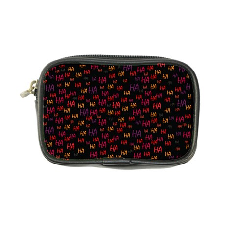 Pattern Ha Ha Ha  Abstract Black Dark Doodle Hahaha Pattern Physco Coin Purse from ArtsNow.com Front