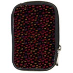 Pattern Ha Ha Ha  Abstract Black Dark Doodle Hahaha Pattern Physco Compact Camera Leather Case