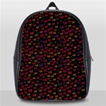 Pattern Ha Ha Ha  Abstract Black Dark Doodle Hahaha Pattern Physco School Bag (Large)