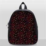 Pattern Ha Ha Ha  Abstract Black Dark Doodle Hahaha Pattern Physco School Bag (Small)