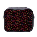 Pattern Ha Ha Ha  Abstract Black Dark Doodle Hahaha Pattern Physco Mini Toiletries Bag (Two Sides)