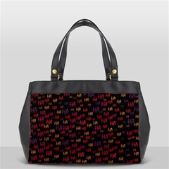 Pattern Ha Ha Ha  Abstract Black Dark Doodle Hahaha Pattern Physco Oversize Office Handbag (2 Sides) from ArtsNow.com Front