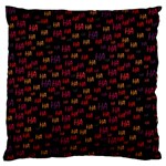 Pattern Ha Ha Ha  Abstract Black Dark Doodle Hahaha Pattern Physco Large Cushion Case (Two Sides)