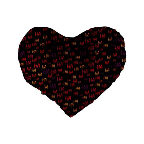 Pattern Ha Ha Ha  Abstract Black Dark Doodle Hahaha Pattern Physco Standard 16  Premium Heart Shape Cushions from ArtsNow.com Back