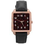 Pattern Ha Ha Ha  Abstract Black Dark Doodle Hahaha Pattern Physco Rose Gold Leather Watch 