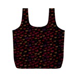 Pattern Ha Ha Ha  Abstract Black Dark Doodle Hahaha Pattern Physco Full Print Recycle Bag (M)