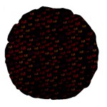 Pattern Ha Ha Ha  Abstract Black Dark Doodle Hahaha Pattern Physco Large 18  Premium Flano Round Cushions