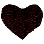 Pattern Ha Ha Ha  Abstract Black Dark Doodle Hahaha Pattern Physco Large 19  Premium Flano Heart Shape Cushions