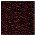 Pattern Ha Ha Ha  Abstract Black Dark Doodle Hahaha Pattern Physco Square Satin Scarf (36  x 36 )