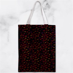 Pattern Ha Ha Ha  Abstract Black Dark Doodle Hahaha Pattern Physco Zipper Classic Tote Bag from ArtsNow.com Back