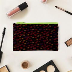 Pattern Ha Ha Ha  Abstract Black Dark Doodle Hahaha Pattern Physco Cosmetic Bag (XS) from ArtsNow.com Front