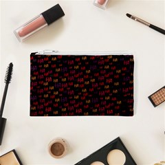 Pattern Ha Ha Ha  Abstract Black Dark Doodle Hahaha Pattern Physco Cosmetic Bag (XS) from ArtsNow.com Front