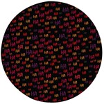 Pattern Ha Ha Ha  Abstract Black Dark Doodle Hahaha Pattern Physco Wooden Bottle Opener (Round)