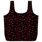 Pattern Ha Ha Ha  Abstract Black Dark Doodle Hahaha Pattern Physco Full Print Recycle Bag (XXL)