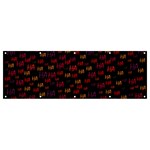 Pattern Ha Ha Ha  Abstract Black Dark Doodle Hahaha Pattern Physco Banner and Sign 12  x 4 