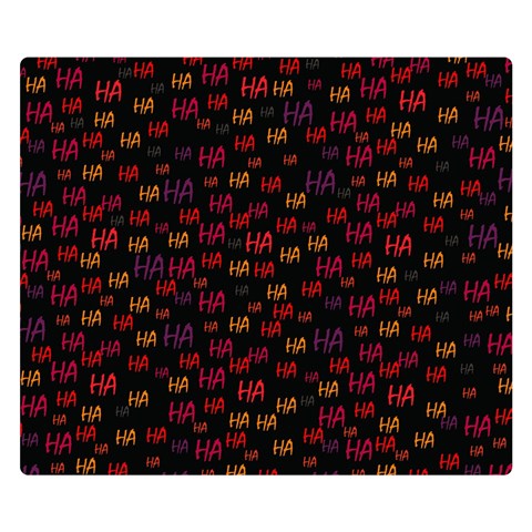 Pattern Ha Ha Ha  Abstract Black Dark Doodle Hahaha Pattern Physco Premium Plush Fleece Blanket (Small) from ArtsNow.com 50 x40  Blanket Front