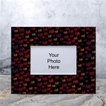 Pattern Ha Ha Ha  Abstract Black Dark Doodle Hahaha Pattern Physco White Tabletop Photo Frame 4 x6 