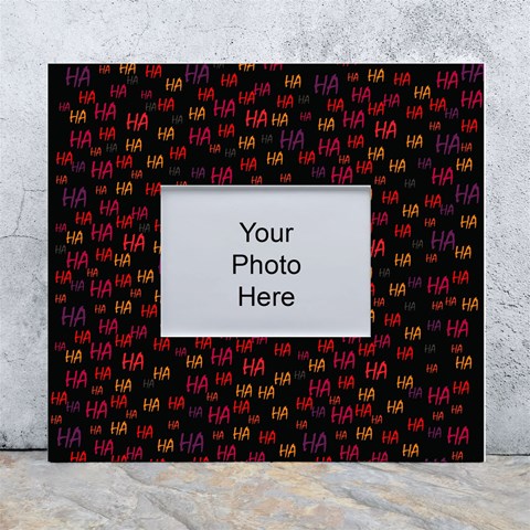 Pattern Ha Ha Ha  Abstract Black Dark Doodle Hahaha Pattern Physco White Wall Photo Frame 5  x 7  from ArtsNow.com Front