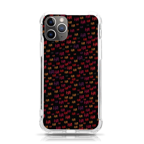 Pattern Ha Ha Ha  Abstract Black Dark Doodle Hahaha Pattern Physco iPhone 11 Pro 5.8 Inch TPU UV Print Case from ArtsNow.com Front