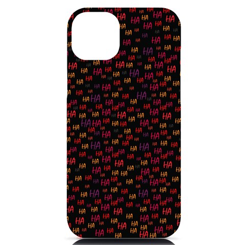 Pattern Ha Ha Ha  Abstract Black Dark Doodle Hahaha Pattern Physco iPhone 14 Plus Black UV Print PC Hardshell Case from ArtsNow.com Front