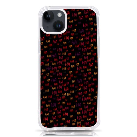 Pattern Ha Ha Ha  Abstract Black Dark Doodle Hahaha Pattern Physco iPhone 14 Plus TPU UV Print Case from ArtsNow.com Front