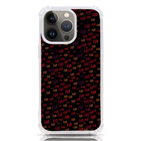 Pattern Ha Ha Ha  Abstract Black Dark Doodle Hahaha Pattern Physco iPhone 13 Pro TPU UV Print Case from ArtsNow.com Front