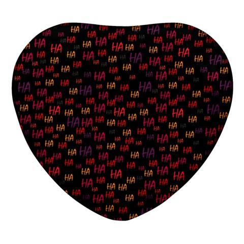 Pattern Ha Ha Ha  Abstract Black Dark Doodle Hahaha Pattern Physco Heart Glass Fridge Magnet (4 pack) from ArtsNow.com Front