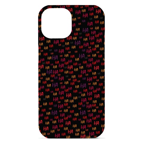 Pattern Ha Ha Ha  Abstract Black Dark Doodle Hahaha Pattern Physco iPhone 15 Black UV Print PC Hardshell Case from ArtsNow.com Front