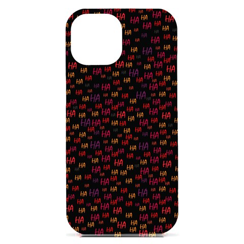 Pattern Ha Ha Ha  Abstract Black Dark Doodle Hahaha Pattern Physco iPhone 15 Plus Black UV Print PC Hardshell Case from ArtsNow.com Front