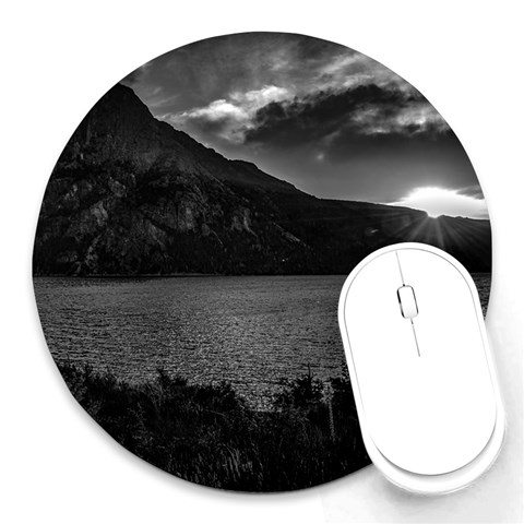 Nahuel huapi lake and andes range mountains landscape, bariloche, argentina Round Mousepad from ArtsNow.com Front