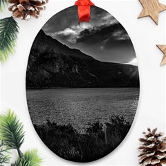 Nahuel huapi lake and andes range mountains landscape, bariloche, argentina Oval Ornament (Two Sides) from ArtsNow.com Front