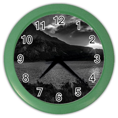 Nahuel huapi lake and andes range mountains landscape, bariloche, argentina Color Wall Clock from ArtsNow.com Front