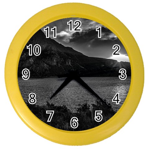 Nahuel huapi lake and andes range mountains landscape, bariloche, argentina Color Wall Clock from ArtsNow.com Front