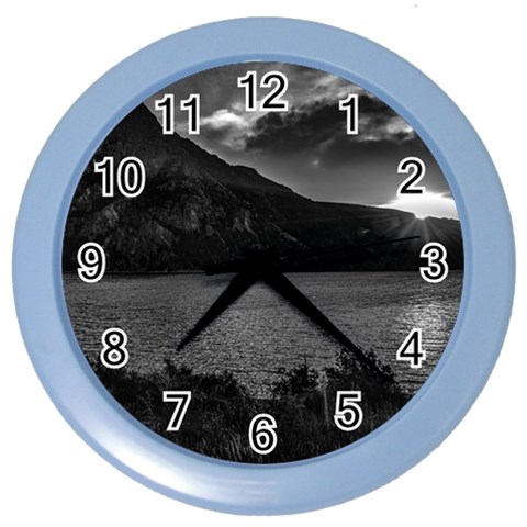 Nahuel huapi lake and andes range mountains landscape, bariloche, argentina Color Wall Clock from ArtsNow.com Front