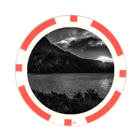 Nahuel huapi lake and andes range mountains landscape, bariloche, argentina Poker Chip Card Guard from ArtsNow.com Front