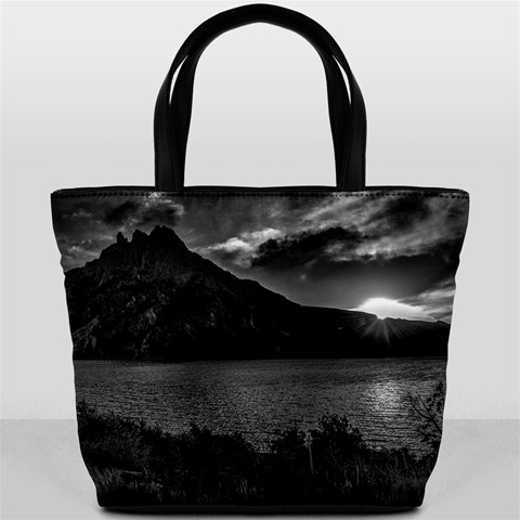 Nahuel huapi lake and andes range mountains landscape, bariloche, argentina Bucket Bag from ArtsNow.com Back