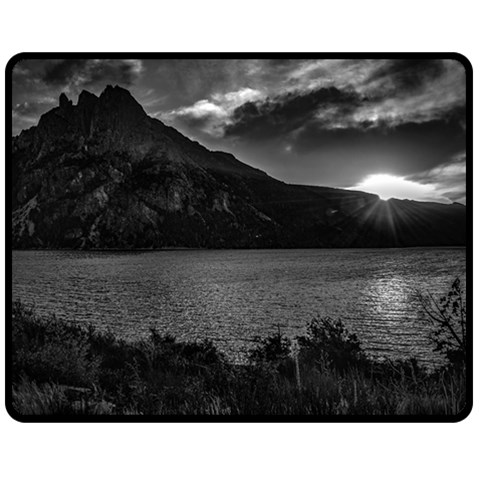 Nahuel huapi lake and andes range mountains landscape, bariloche, argentina Fleece Blanket (Medium) from ArtsNow.com 60 x50  Blanket Front