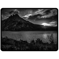 Nahuel huapi lake and andes range mountains landscape, bariloche, argentina Two Sides Fleece Blanket (Large) from ArtsNow.com 80 x60  Blanket Front