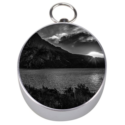 Nahuel huapi lake and andes range mountains landscape, bariloche, argentina Silver Compasses from ArtsNow.com Front