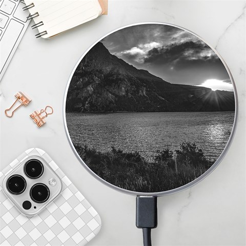 Nahuel huapi lake and andes range mountains landscape, bariloche, argentina Wireless Fast Charger(White) from ArtsNow.com Front